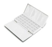 ECMQS Organiseur compact pour modélisme, taille L, blanc | Boîte de recharge pour palette aquarelle avec compartiments de mélange, bac de rangement en polypropylène