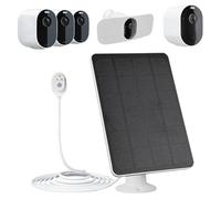 ECMQS Panneau solaire ABS pour la surveillance des caméras réglable, blanc | Design ABS solide pour l'alimentation d'énergie des caméras extérieures, absorption efficace du soleil sous différents