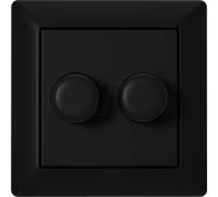 ECO-DIM 10005B - Bouton de variation double, noir, avec Plaque centrale et châssi