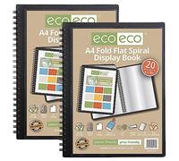 eco-eco Eco133x2 Lot de 2 protège-documents A4 50% recyclés 20 pochettes à spirales