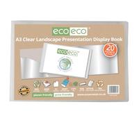 eco-eco Eco176 Porte-vues A3 50% recy vec 20 pochettes en plastique Transparent Format paysage
