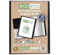 eco-eco Eco198 Porte-vues A3 50% recyclé 30 pochettes Noir