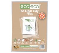 eco-eco Eco226 Pochette A4 50% recy 25 dossiers de rapport, 120 microns, couverture supérieure et latérale, transparent