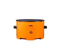 Eco Fire - Barbecue portable à pellets modèle "Apache" avec plaque en acier diamètre 38 cm et épaisseur 6 mm - Orange