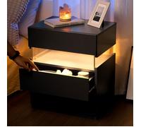Eco - friendly Material durable LED table de chevet 3 tiroirs vanité pour chambre à coucher table de chevet avec pa