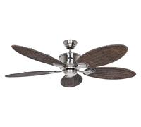 Éco Ventilateur plafond avec Télécommande Caribbean Dream Chrome & Rotin DC Fan