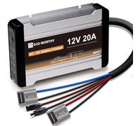 ECO-WORTHY Chargeur de Batterie DC vers DC 12V 20A Régulateur de Panneau Solaire MPPT, Contrôleur pour Batterie Lifepo4, Gel, Chargeur pour Les Camping-Cars, remorques, Bateaux