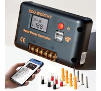 ECO-WORTHY Contrôleur de Charge solaire 30 A pour Panneaux Solaires et Batteries, Contrôleur Intelligent avec 2 Ports USB, PWM 12/24 V, Compatible avec les Batteries au Lithium, au Plomb et au Gel.