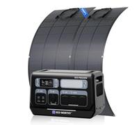 ECO-WORTHY Generateur Electrique Portable 2048 Wh avec Panneau Soliare Souple 200Wx2,LiFePO4 Station électrique, 3 Sorties CA 2400W 230V Station Electrique Portable pour Camping, Voyage Maison