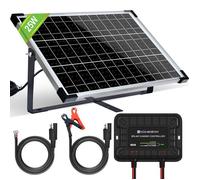 ECO-WORTHY kit de Panneau Solaire 25W 12V Mono Panneau Solaire PV 25W avec contrôleur 4A pour Voiture RV Accueil Batterie Charge