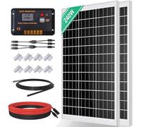 ECO-WORTHY Kit Panneau Solaire 240W avec Panneau Solaire 12 V + Régulateur de charge30 A + Câble de 5 m + Pinces de Fixation Z pour Camping-car, Caravane, Maison
