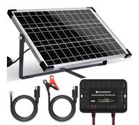 ECO-WORTHY Kit Panneau Solaire 25W 12V Mono : 25W Panneau Solaire + Support de Montage + Câble de connexion SAE + Contrôleur de charge pour voiture Marine Boat RV