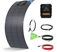 ECO-WORTHY Kit Panneau Solaire Souple 200W hors réseau | Panneau Solaire Souple 200 W, Régulateur de Charge MPPT 20A avec Câble Solaire pour Caravane, Camping-car