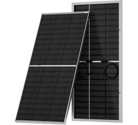 ECO-WORTHY Lot de 2 panneaux solaires bifaciaux 400 W 195 W 12 V - Module d'alimentation PV hors réseau pour maison, camping, bateau, abri de jardin, camping-cars