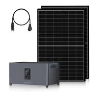ECO-WORTHY Panneau Solaire Plug and Play Station Balcon avec Stockage d'énergie, 2.56kwh Marstek Jupiter C+ stockage, 2 x 430W Panneaux Solaires, 4 MPPTs (PV Max 2400W), Installation Faicle, Système