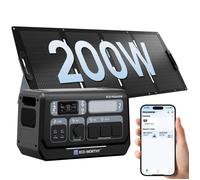ECO-WORTHY PS2400 2400W Generateur Electrique Portable 200W Panneau Solaire 2048Wh Batterie WiFi et Bluetooth Pour Camping