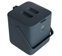 EcoBio Composteur Cuisine 7L - Poubelle Bio avec Couvercle, Poignée & Filtre - Seau à Compost avec Contrôle des Odeurs - Égouttoir Amovible - Passe au Lave-Vaisselle - sans BPA (Charcoal)