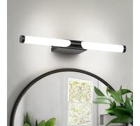 ECOBRT LED Lampe Miroir Salle de Bain 40CM, 7W Applique Murale Moderne Blanc Neutre 4000K pour Armoire, IP44 Étanche (Noir)