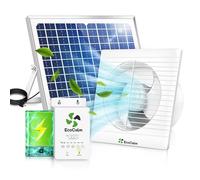 ecoCalm Ventilateur solaire avec batterie solaire, ventilateur exterieur de 200mm avec panneau solaire 12v et cable solaire de 4,5m, ventilateur energie solaire pour serre de jardin, poulailler, niche