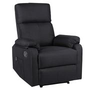 ECODE® Fauteuil Relax Réglable en Tissu avec Reclination Manuel | Fauteuil de Relaxation Inclinable, Salon avec Dossier, pour Salon Chambre Bureau Noir
