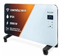 ECODE® Radiateur Convecteur Basse Consommation, Chauffage Électrique Mural, Fixe ou Portable, Radiateurs Silencieux, Contrôle Tactile, Contrôle par Application APP Tuya, Wifi, Thermostat IP24 2000 W