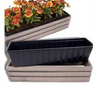 EcoDeco jardinière en bois, jardinière balcon 60 cm avec insert de jardiniere, pour fleurs et herbes