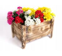 EcoDeco jardinière en bois, jardinière rectangulaire bois 60 cm, présentoir à fleurs en bois pour balcon et jardin