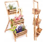 EcoDeco porte-plantes en bois, présentoir plantes cascade, présentoir plantes 3 niveaux, support plantes intérieur extérieur
