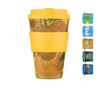 Ecoffee Cup Van Gogh 400ml (14oz) Gobelet Réutilisable - À Base de Plantes, Sans BPA, Léger, Compatible Lave-Vaisselle & Micro-ondes - Sunflowers