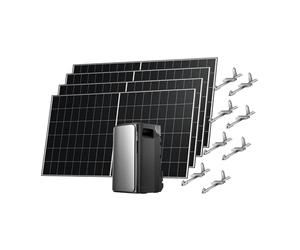 ECOFLOW Kit Solaire de Stream Ultra, Batterie 1,92 kWh, Panneaux solaires rigides 500W*4 avec 4 Support Toit Plat, 4 entrées solaires MPPT 2800 W, 2 Ports CA 2300 W, Batterie Tout-en-Un avec onduleur