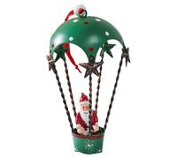 EcoGleam Décoration de Noël vintage en métal (Père Noël montgolfière)