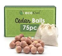 ecoKiwi Anti Mites Textiles en Boules de Cèdre Naturelles 75 Boules - Antimites Vêtements Puissant Sans Produits Chimiques - Répulsifs à Mites de Vêtements pour Placards Tiroirs & Protection Durable