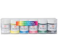 Ecola Poster Colour - Talens 6 x 16 ml Set de peinture - Couleurs primaires - Flacons en verre - Intense et opaque - Norme européenne de sécurité