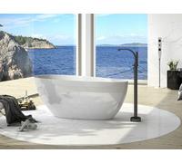 ECOLAM Baignoire autoportante Goya 160x70 cm + vidage Click Clack | Design en fonte minérale | Baignoire îlot a poser