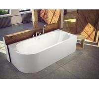 ECOLAM Baignoire Avita 150x75 cm droite + tablier en acrylique | pieds siphon + silicone | Set complet | Ideale pour deux