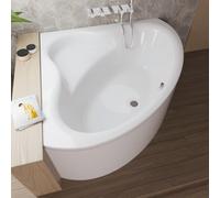 ECOLAM baignoire Bala 120 × 120 cm avec antidérapant + tablier | baignoire moderne avec siège | siphon silicone + pieds | Set complet
