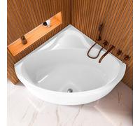 ECOLAM baignoire Bala 120x120 cm + tablier en acrylique, garniture d'écoulement Alcaplast Pieds + silicone