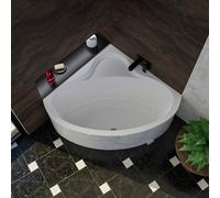 ECOLAM baignoire d’angle BALA 120 x 120 cm + habillage en polystyrène | garniture de vidange Alcaplast | pieds + silicone