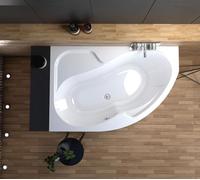 ECOLAM Baignoire d’angle WELA 170 × 100 cm | version gauche + garniture de vidange | pieds + silicone.