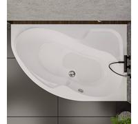ECOLAM Baignoire d’angle Wela 170x100 cm | version droite | bonde automatique Alcaplast | silicone + pieds