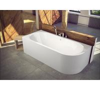 ECOLAM Baignoire d'angle Avita 150x75 cm gauche + tablier | pieds siphon + silicone | Set complet
