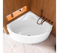 ECOLAM Baignoire d'angle BALA 140 x 140 cm + tablier, garniture d'écoulement Alcaplast Pieds + silicone