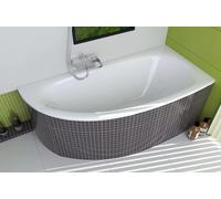 ECOLAM Baignoire d'angle Milena 150x70 cm droite | bonde vidange et trop-plein automatique | pieds + silicone