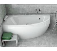 ECOLAM Baignoire d'angle Milena PREMIUM 150x70 cm gauche + tablier | 2x poignées + Appui-tête blanc | pieds siphon + silicone | Set complet