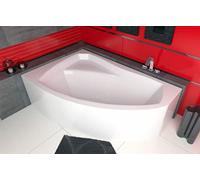 ECOLAM Baignoire d'angle Rima 170x110 cm | version gauche | tablier acrylique | pieds siphon + silicone | Belle forme | Set complet