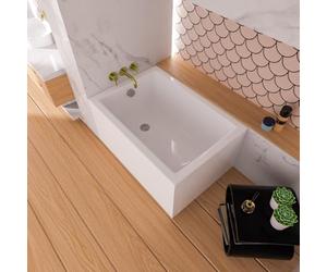 ECOLAM Baignoire Marella 100x70 cm + tablier | Petite baignoire | Ensemble complet