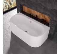 ECOLAM Baignoire murale Vigoo Wall 170x75 cm | Baignoire à poser contre un mur | siphon Click clack | set complet