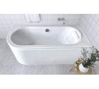ECOLAM Baignoire rectangle acrylique Avita 160x75 cm droite + tablier en acrylique | oreiller Mare | pieds + siphon