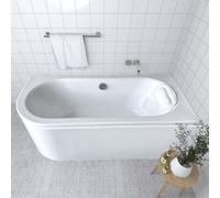 ECOLAM Baignoire rectangle acrylique Avita 170x75 cm Droite + tablier en acrylique | oreiller Mare | pieds + siphon