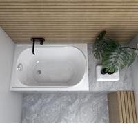 ECOLAM Baignoire rectangle acrylique Mini Polimat 110x70 cm | pieds siphon + silicone | Petite baignoire